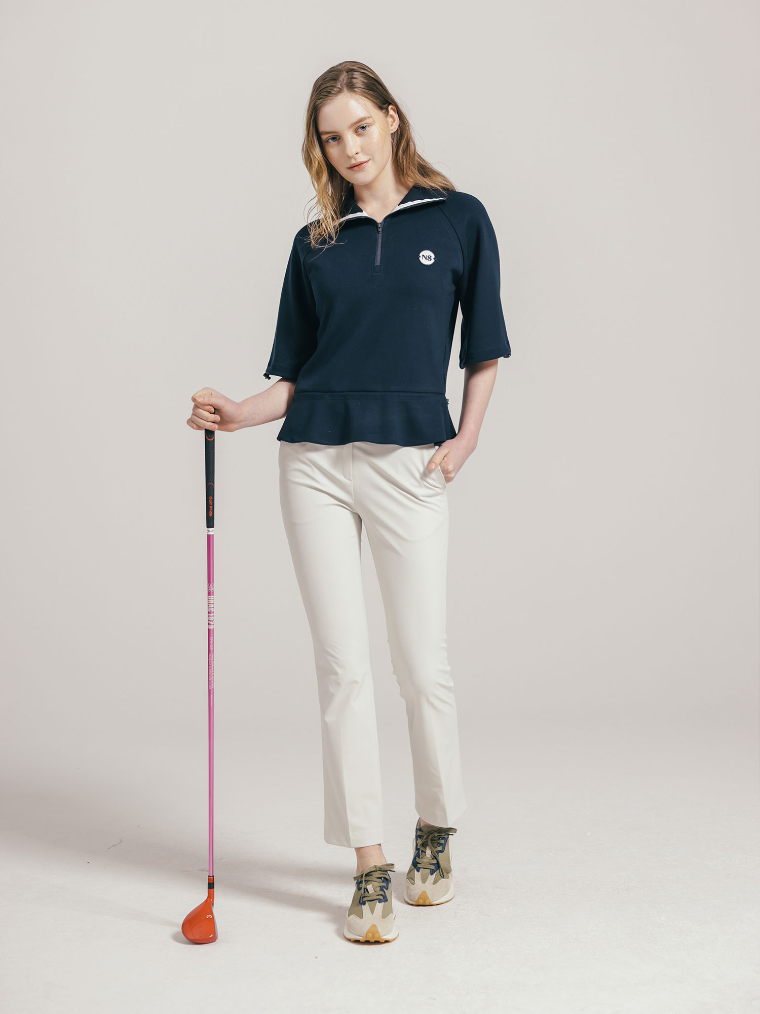 NEIEL Golf Half ZipUp Short-Sleeve Pullover